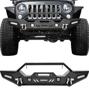 OEDRO Off-Road Truck Front Bumper for 2007-2018 Jeep Wrangler JK