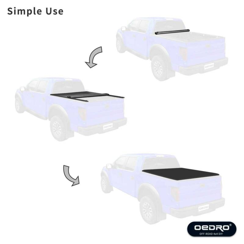 OEDRO® Soft Roll Up Truck Bed Tonneau Cover Compatible With 2019-2020 ...